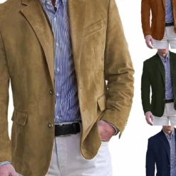 Men MAGNUM Faux Suede Blazer Business Jacket