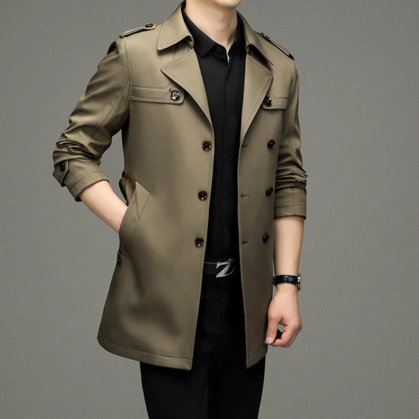 Men MAGNUM Legacy Double-Breasted Trench Short Coat - Image 8