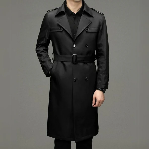Men MAGNUM Legacy Double-Breasted Trench Long Coat - Image 6