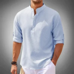 Men MaGNUM Bellagio Henley Linen Shirt