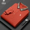 Men Ralph Lauren plaid collar long sleeve casual fashion Polo shirt