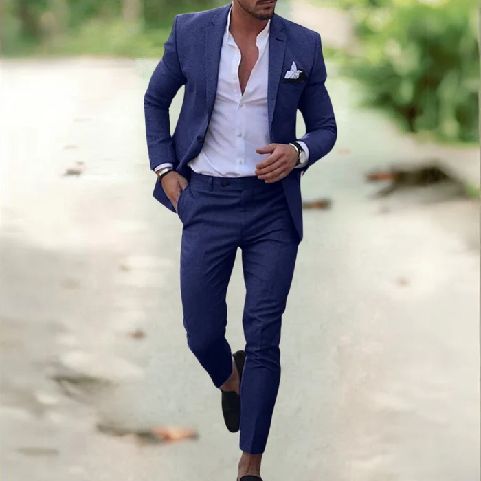 Men Viktor Luxury Linen Suit - Image 2