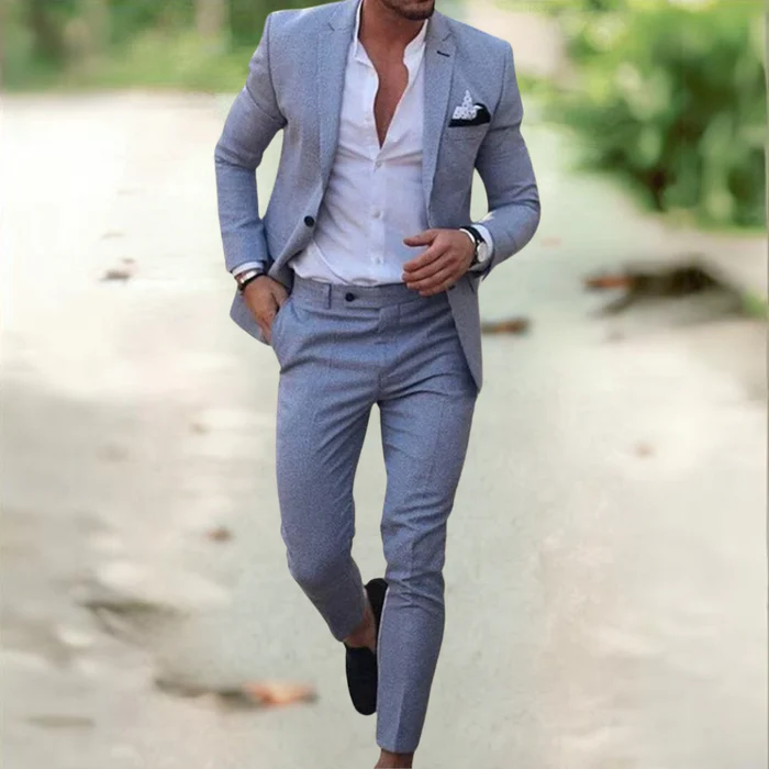 Men Viktor Luxury Linen Suit - Image 3