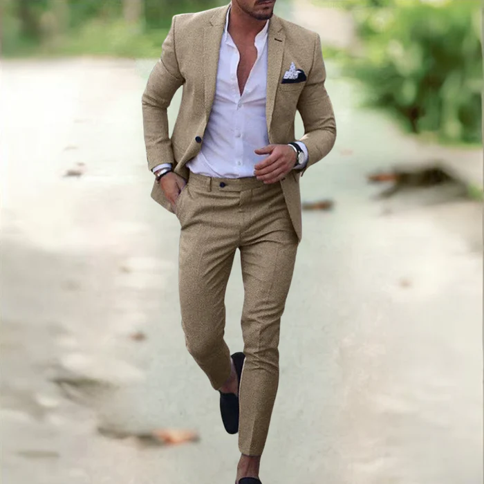 Men Viktor Luxury Linen Suit - Image 4