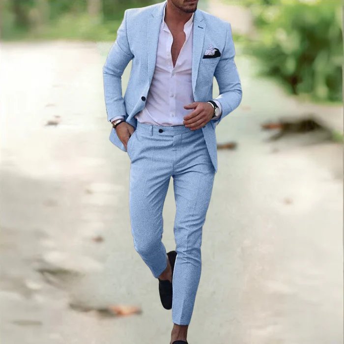 Men Viktor Luxury Linen Suit - Image 6
