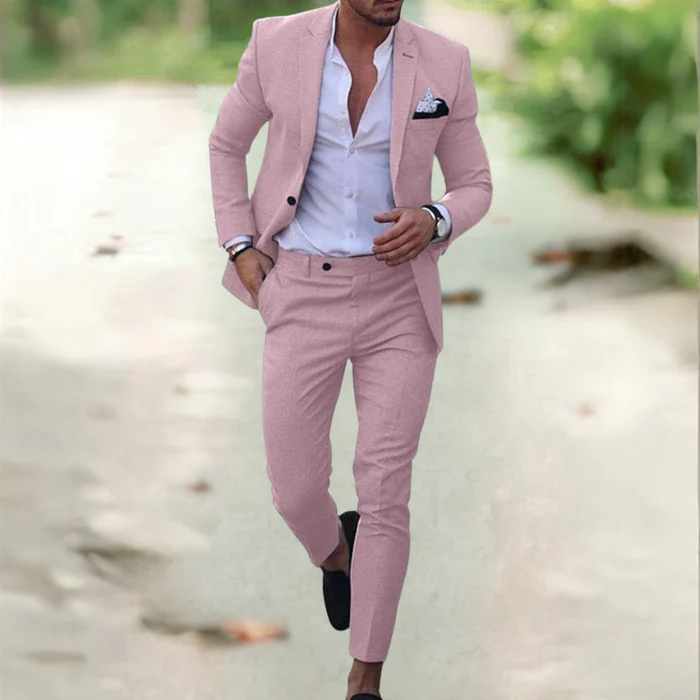 Men Viktor Luxury Linen Suit - Image 7