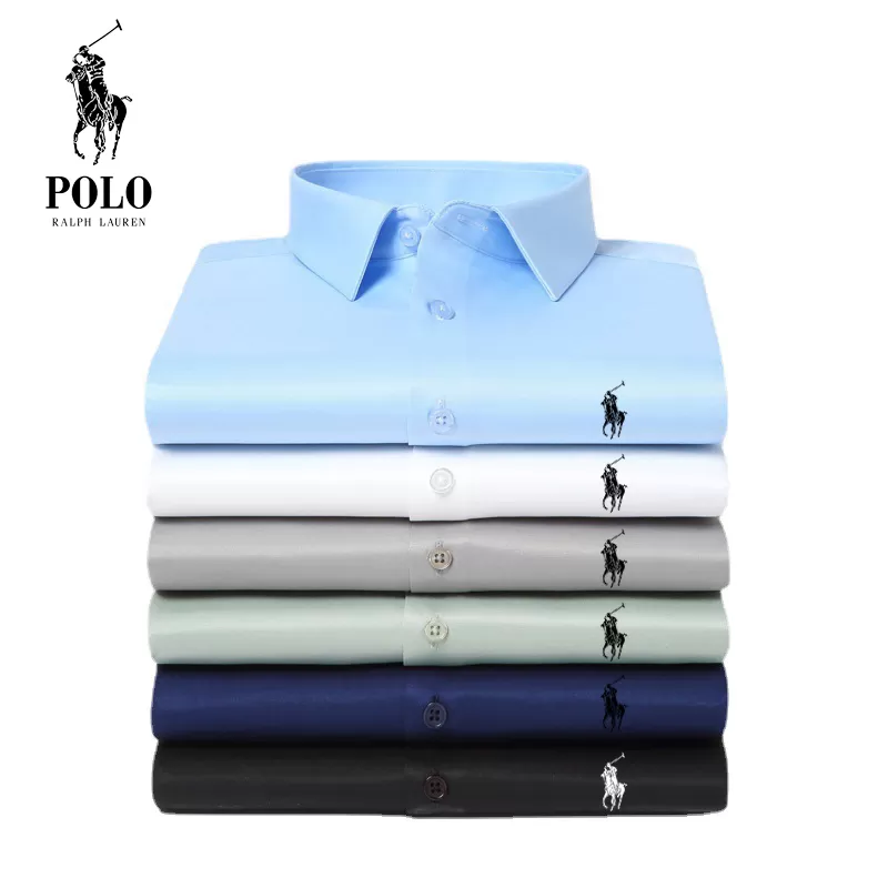 Ralph Lauren Men Cotton Basic Denim Long Sleeve Shirt - Image 3