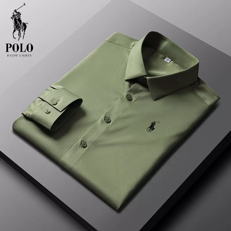 Ralph Lauren Men Cotton Basic Denim Long Sleeve Shirt - Image 5