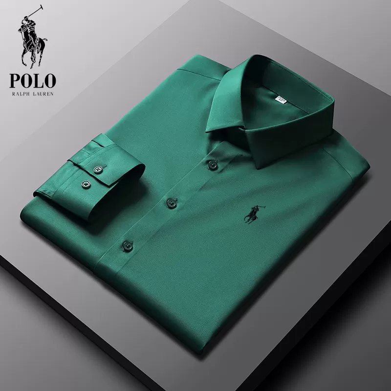 Ralph Lauren Men Cotton Basic Denim Long Sleeve Shirt - Image 6