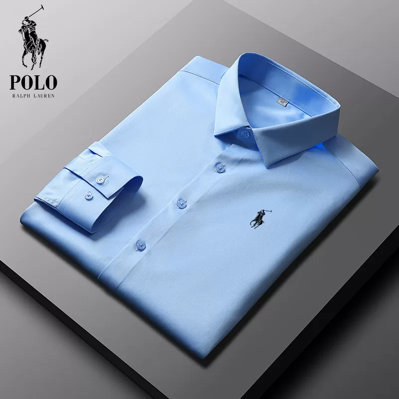 Ralph Lauren Men Cotton Basic Denim Long Sleeve Shirt - Image 8