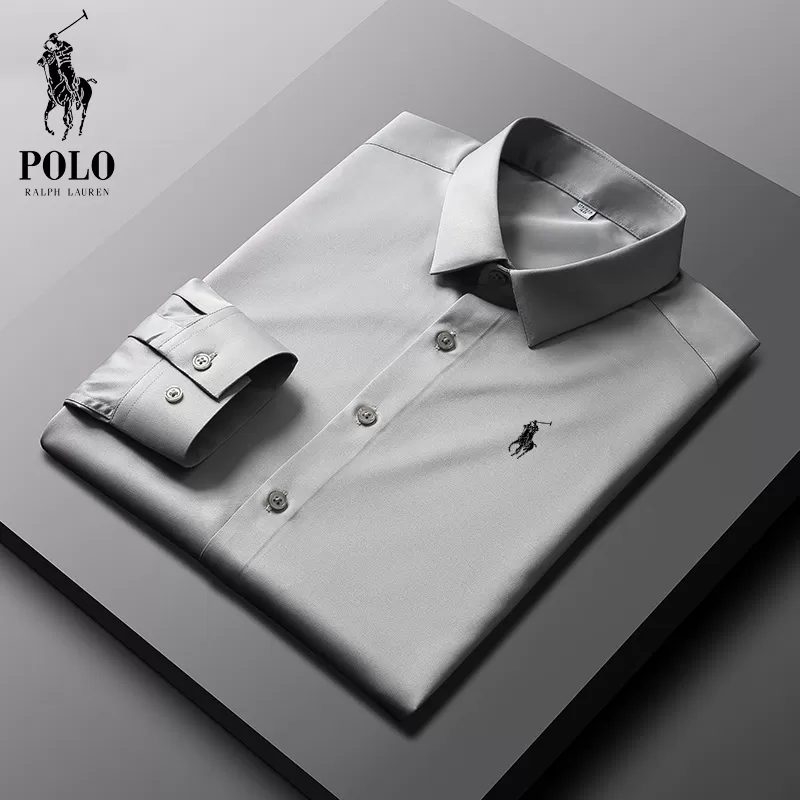 Ralph Lauren Men Cotton Basic Denim Long Sleeve Shirt - Image 9