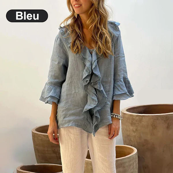 Women MAGNUM Elegant Ruffle V-Neck Casual Top - Image 16