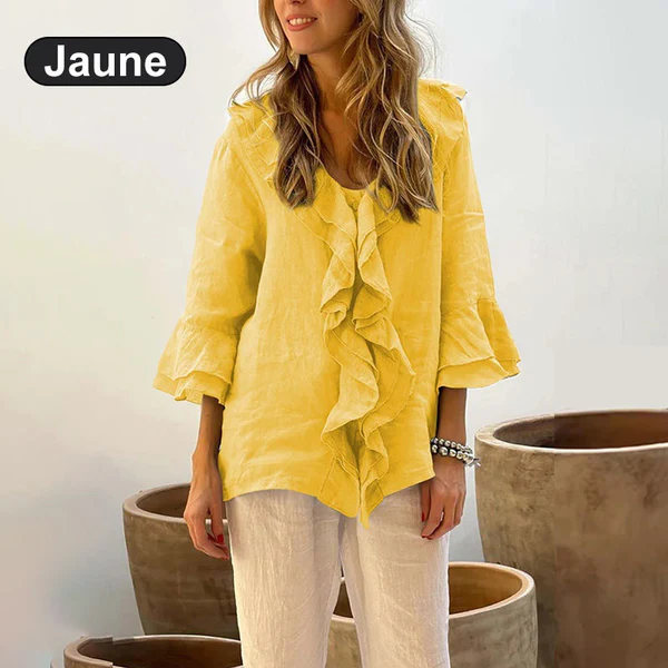 Women MAGNUM Elegant Ruffle V-Neck Casual Top - Image 12