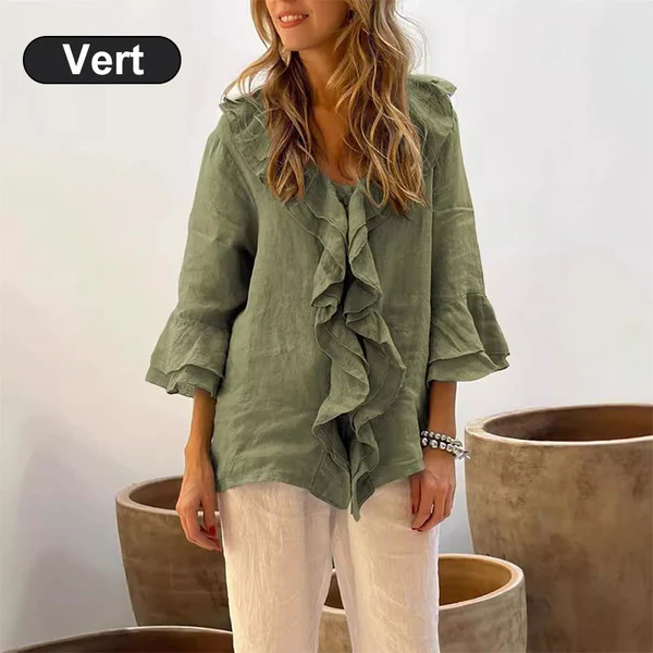 Women MAGNUM Elegant Ruffle V-Neck Casual Top - Image 9