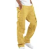 Men MAGNUM Fashion Solid Drawstring Multi-pocket Straight Leg Cargo Pants