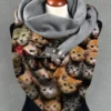 Unisex MAGNUM Casual Warm Cat Pattern Scarf